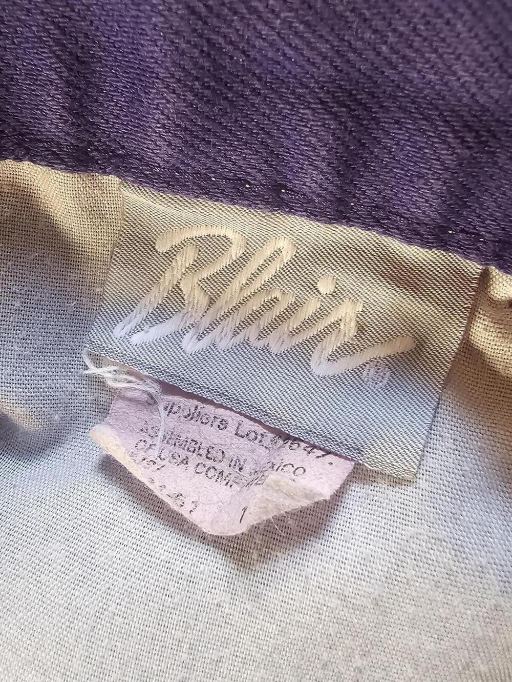 Blin's Vintage Purple Cotton Pants Size 18 Waist Straight Leg - Picture 3 of 6